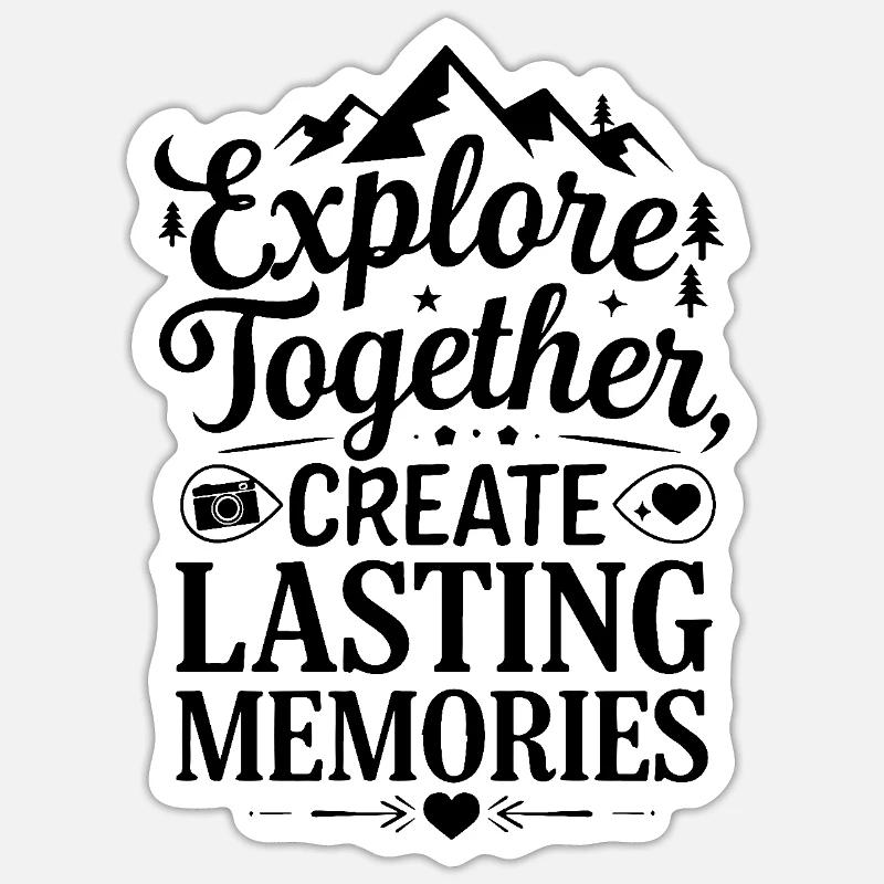 Explorez ensemble adevnture citation de voyage art texte Sticker taille S (10 x 10 cm)