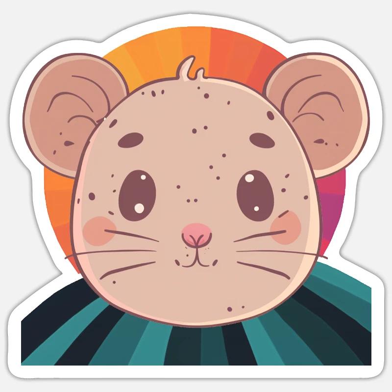 Mäuse Ratte - Sticker Größe S (10 x 10 cm) - Mattweiß