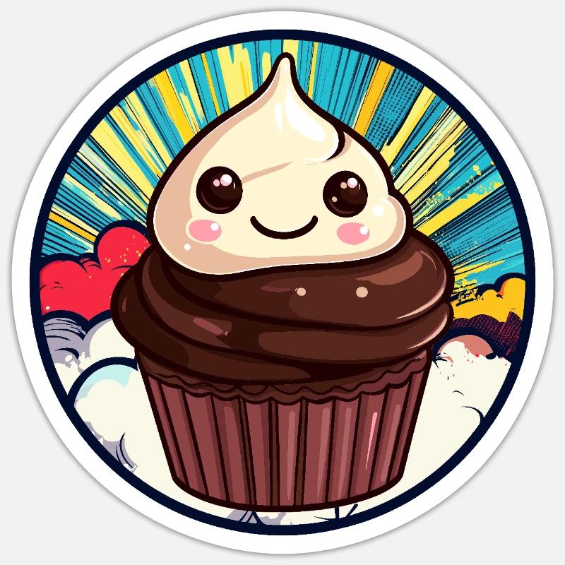 Muffin Cupcake Candy Sticker taille S (10 x 10 cm)