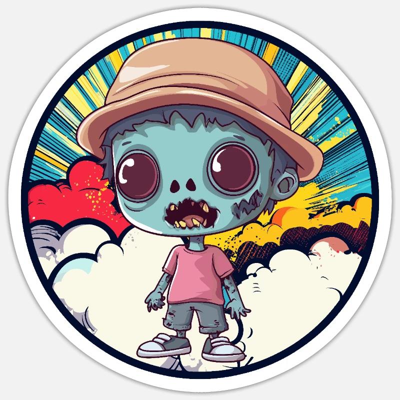 Zombie Jäger Undead - Sticker Größe S (10 x 10 cm) - Mattweiß