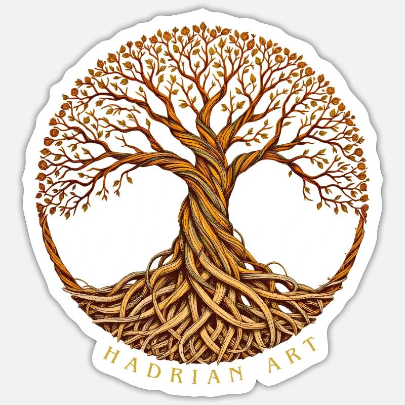Lebensbaum Celtic Symbol - Sticker Größe S (10 x 10 cm) - Mattweiß