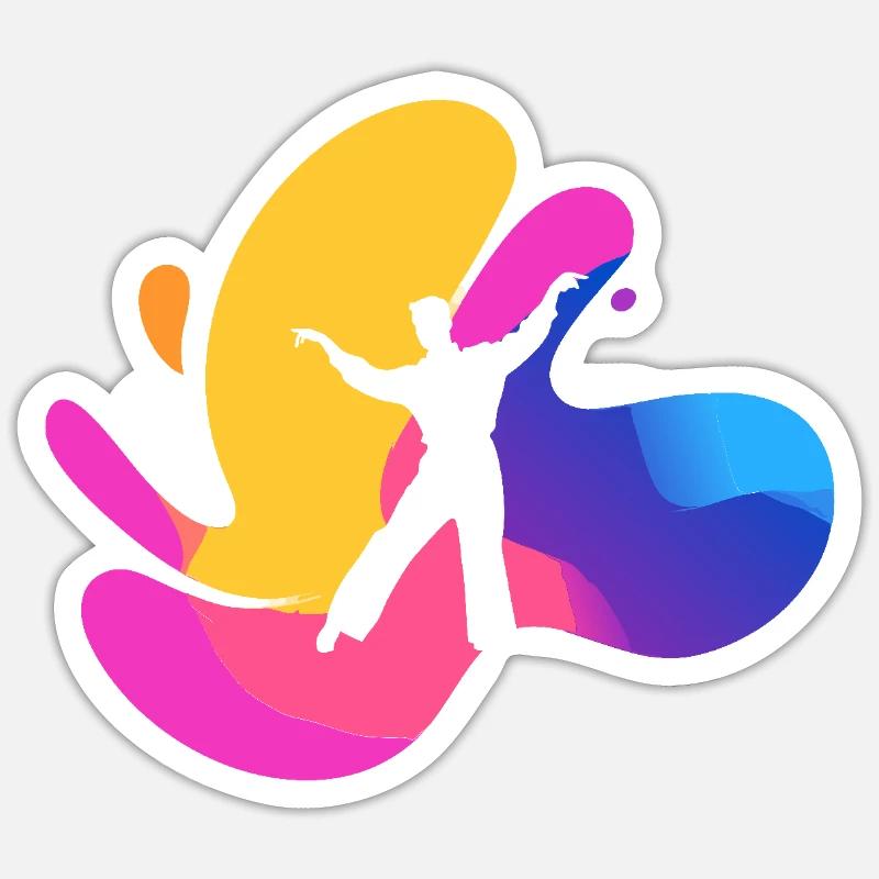 École de danse Professeur de danse Foxtrot Sticker taille S (10 x 10 cm)