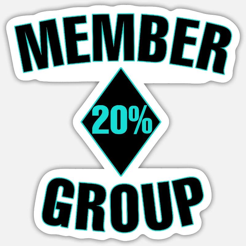 MEMBRE du 20%GROUP - Sticker taille S (10 x 10 cm) - blanc mat