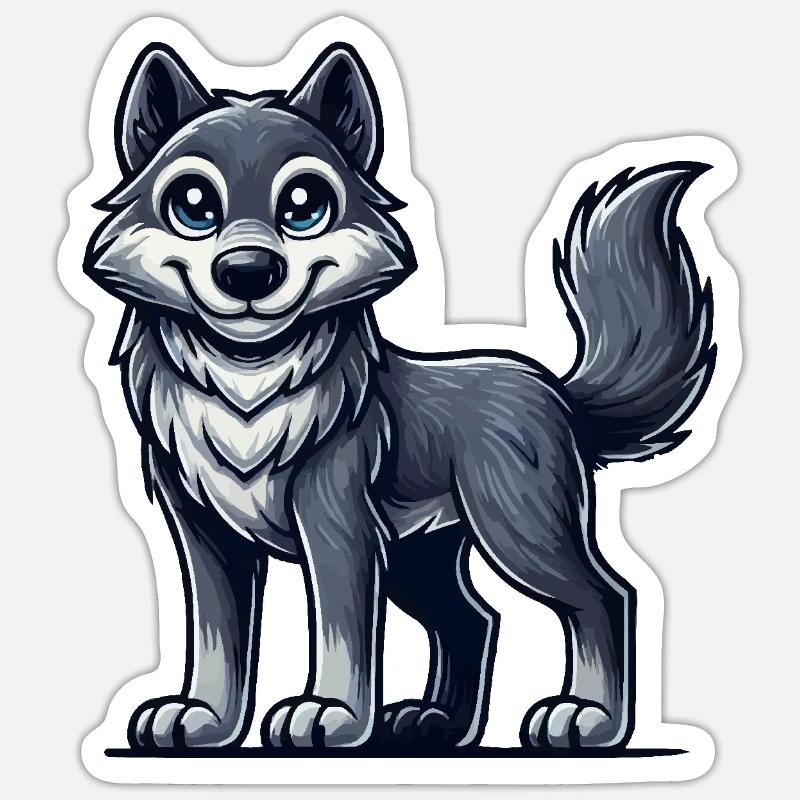 wolf - Sticker Größe S (10 x 10 cm) - Mattweiß