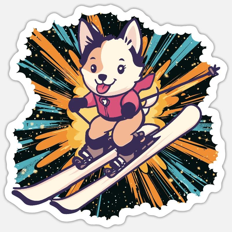 Ski Ski Instructor - Sticker size S (10 x 10 cm) - white matte