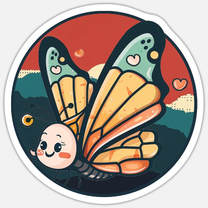 Papillon Papillon Animaux Sticker taille S (10 x 10 cm)