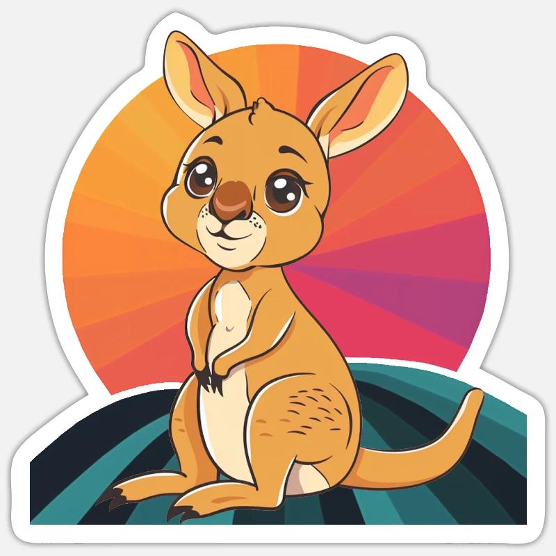 Kangaroo Melbourne Outback - Sticker size S (10 x 10 cm) - white matte