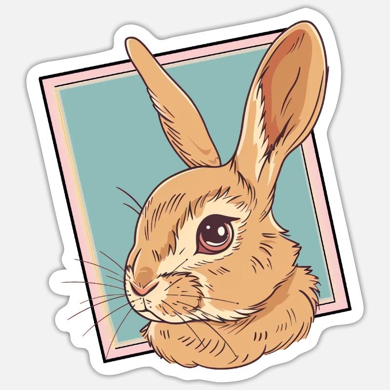 Bunny Easter - Sticker size S (10 x 10 cm) - white matte