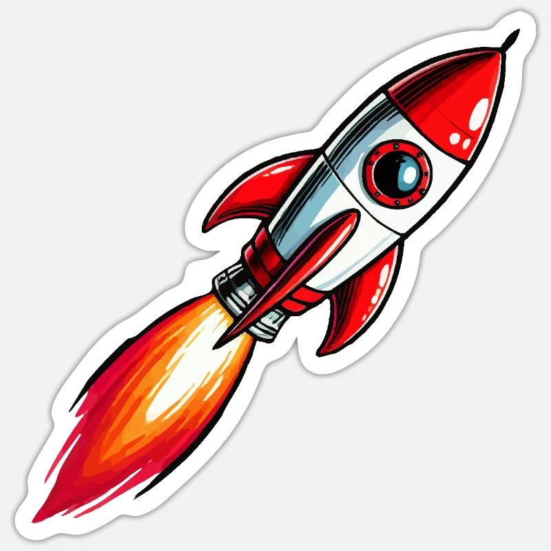 Rakete Sticker Größe S (10 x 10 cm)