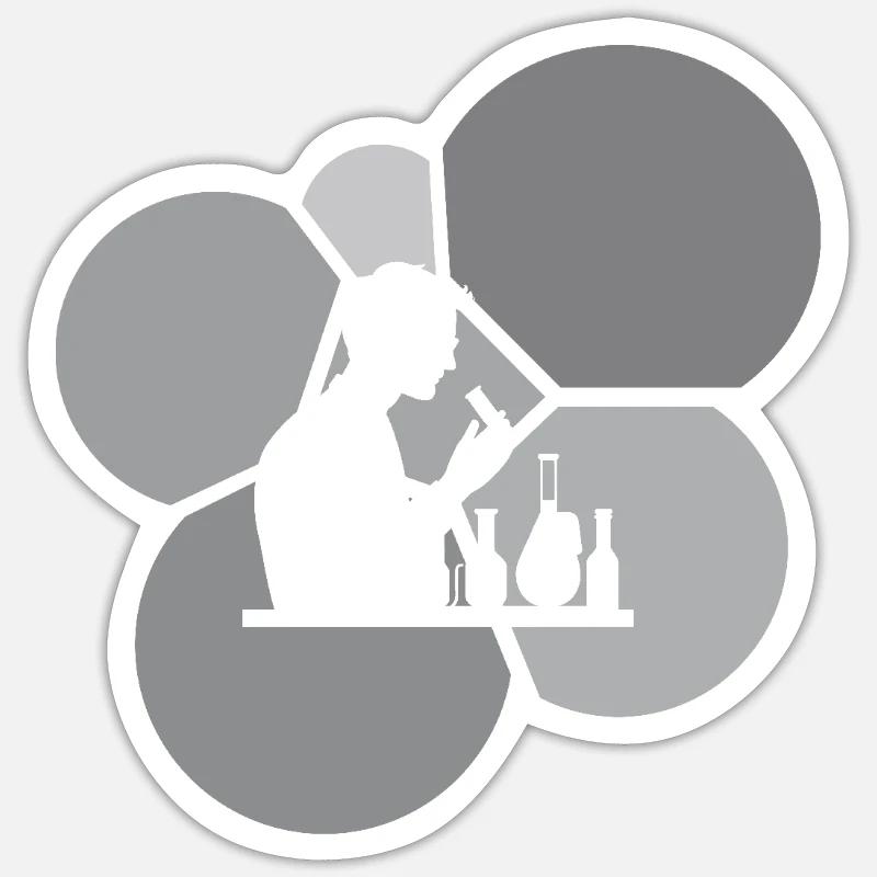Chemistry Molecule Laboratory Sticker size S (10 x 10 cm)