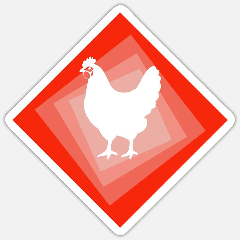 Poulet Poulet - Sticker taille S (10 x 10 cm) - blanc mat