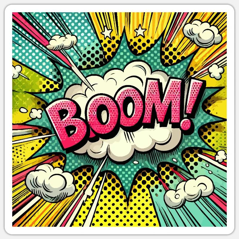 DRÖHNEN! - Comic-Explosion - Sticker Größe S (10 x 10 cm) - Mattweiß