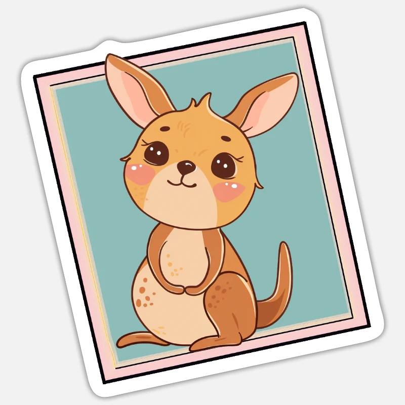 Kaengaroo Outback Aussie - Sticker size S (10 x 10 cm) - white matte