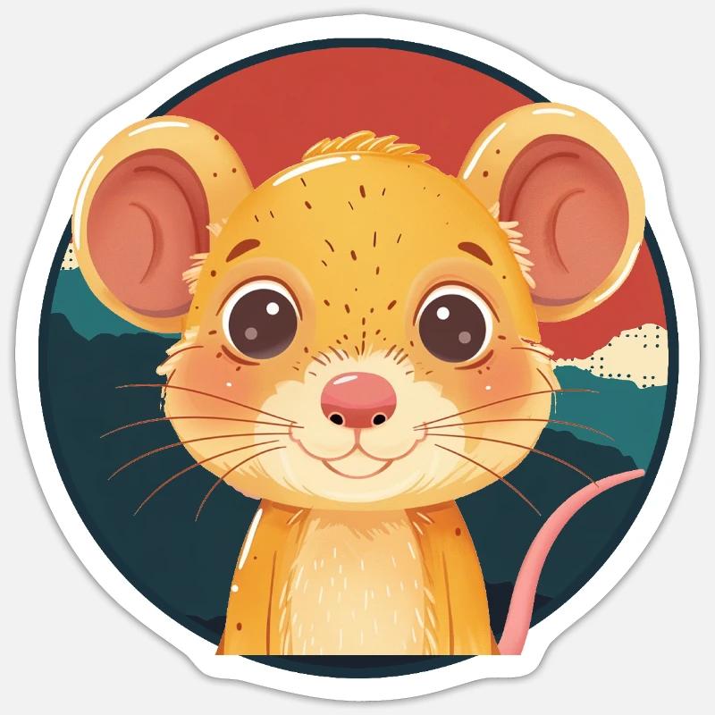 Maus Mäuse - Sticker Größe S (10 x 10 cm) - Mattweiß