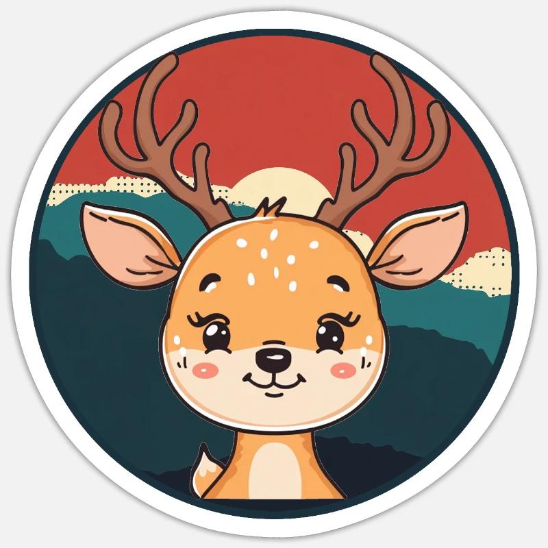 Hirsch Waldbewohner Hirschjagd Sticker Größe S (10 x 10 cm)