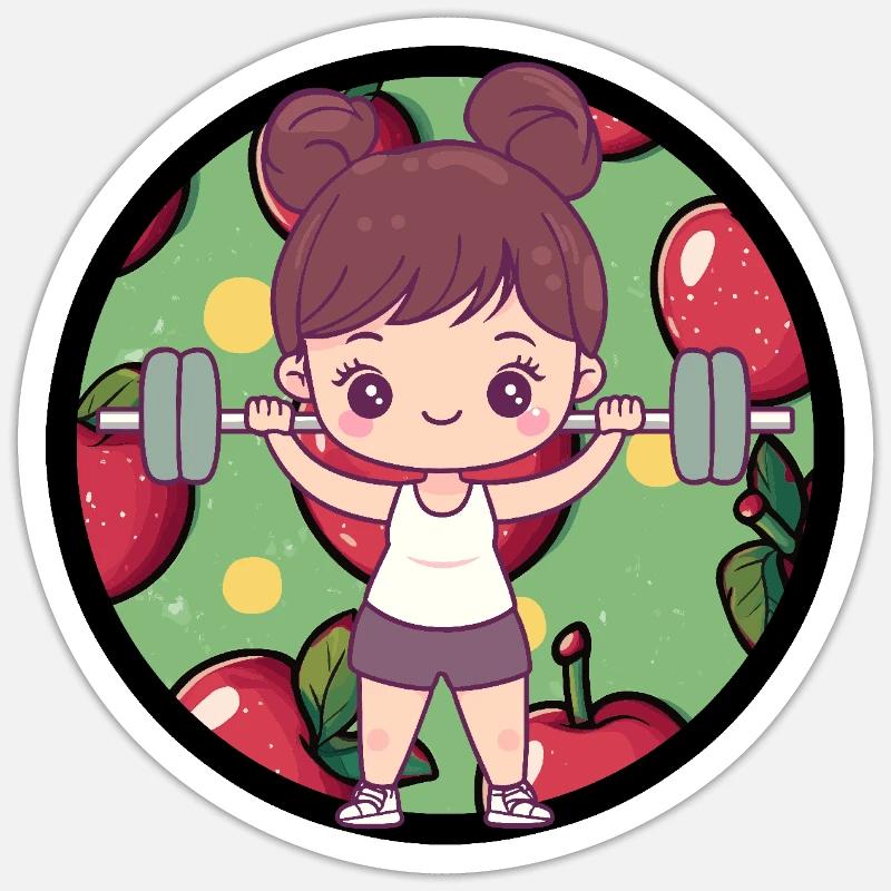 Training Workout Trainiert - Sticker Größe S (10 x 10 cm) - Mattweiß