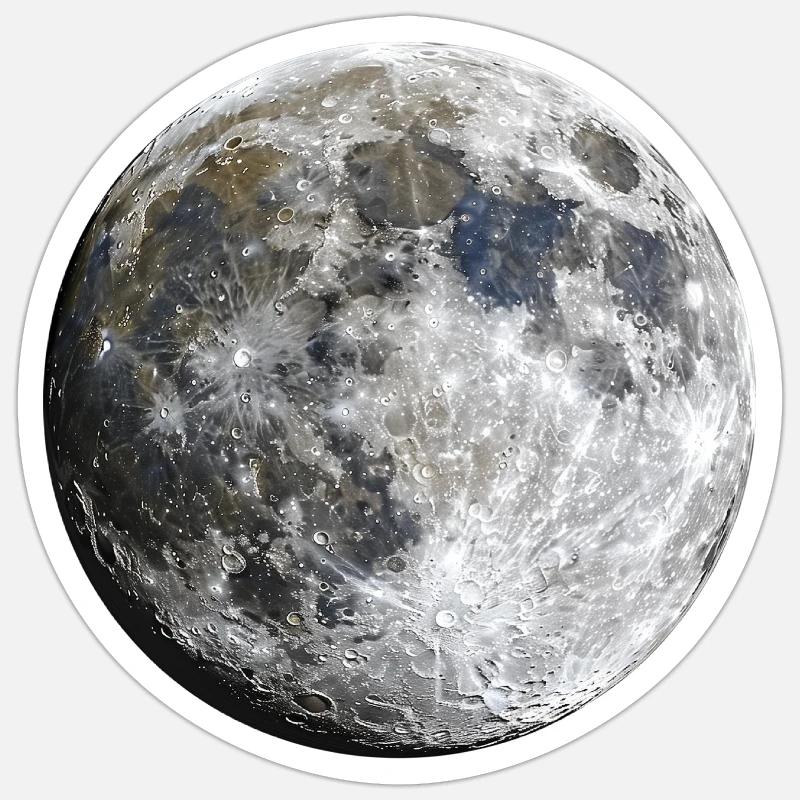 Moon - Sticker Größe S (10 x 10 cm) - Mattweiß