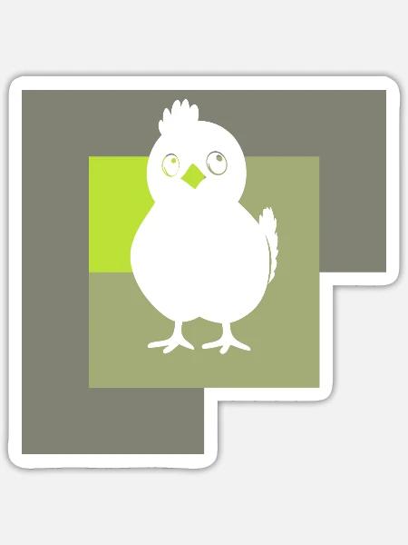 Hühnerstall Hühnchen - Sticker Größe S (10 x 10 cm) - Mattweiß