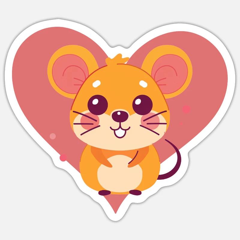 Mäuse Mäusezähnchen - Sticker Größe S (10 x 10 cm) - Mattweiß