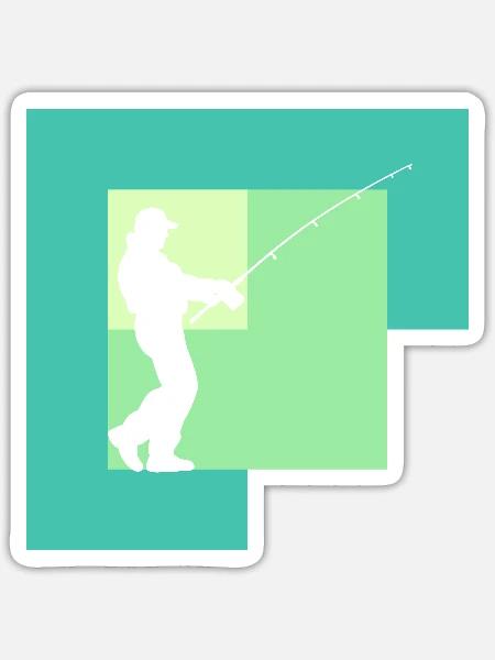 Fischen Fischerei Sportfischer - Sticker Größe S (10 x 10 cm) - Mattweiß