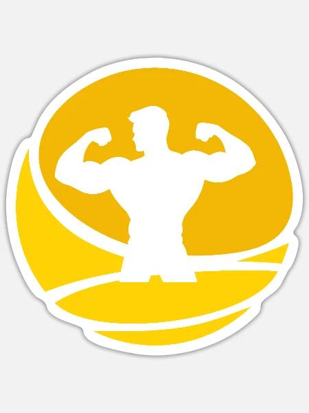 Bodybuilding Muskel Gewichte - Sticker Größe S (10 x 10 cm) - Mattweiß