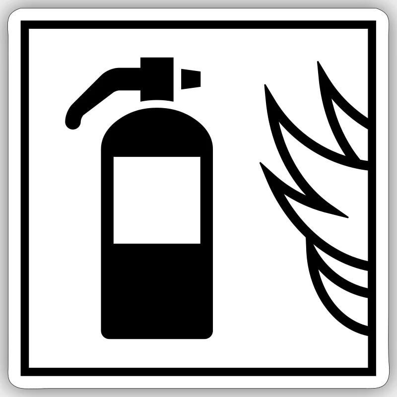 Pompier, Pompier, Extincteur - Sticker taille S (10 x 10 cm) - blanc mat