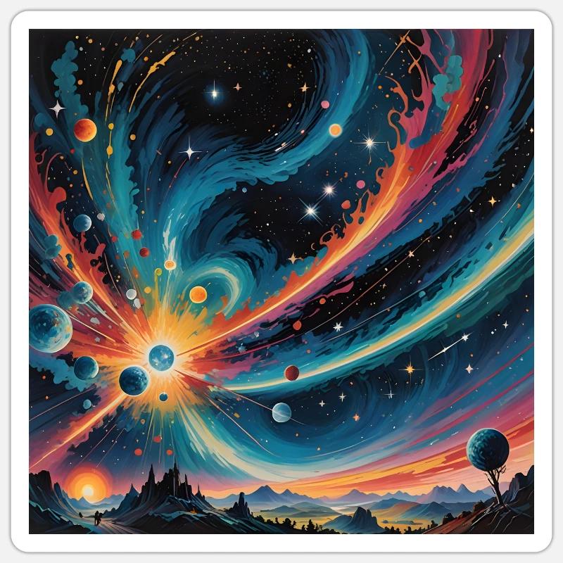 a little bit in space - Sticker Größe S (10 x 10 cm) - Mattweiß