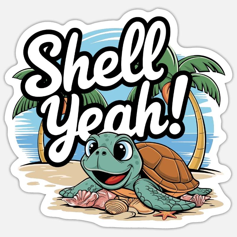 Shell yes - Sticker size S (10 x 10 cm) - white matte