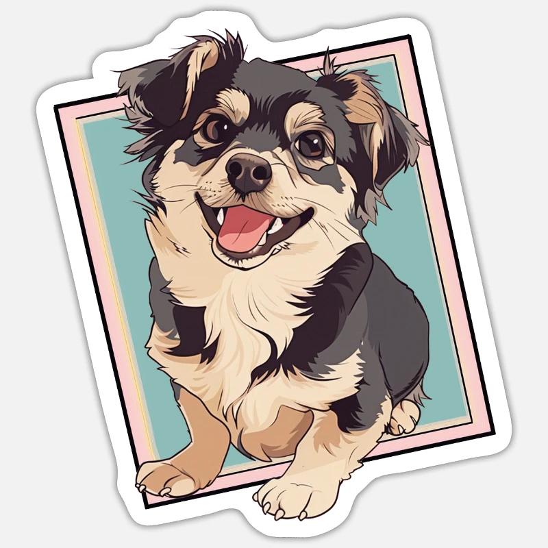 Chien Doberman A - Sticker taille S (10 x 10 cm) - blanc mat