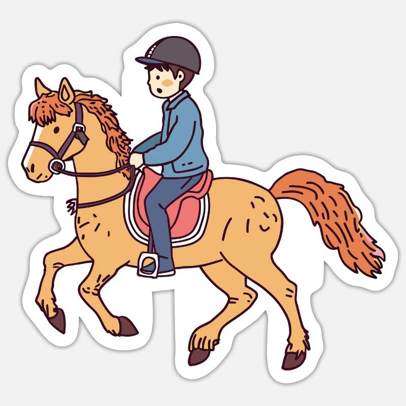 Riding Saddle - Sticker size S (10 x 10 cm) - white matte