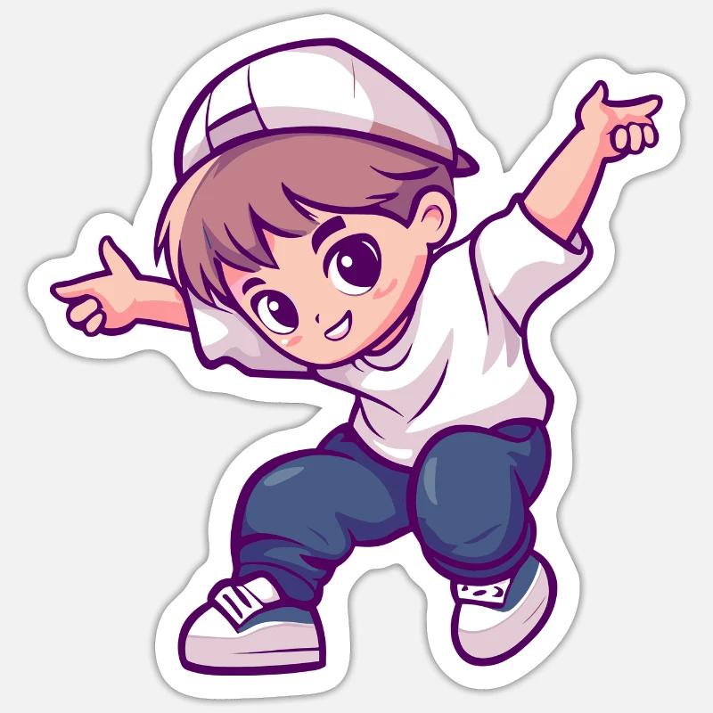 Breakdance Breakdancing Breakdancer - Sticker size S (10 x 10 cm) - white matte