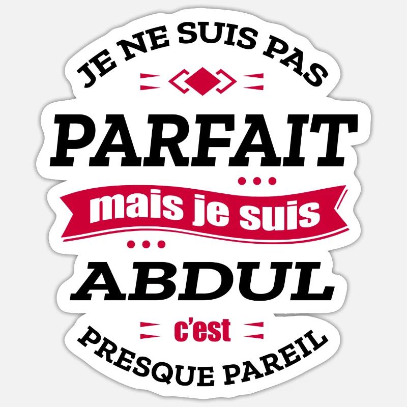 ABDUL PARFAIT - PRENOM ABDUL - Sticker taille S (10 x 10 cm) - blanc mat