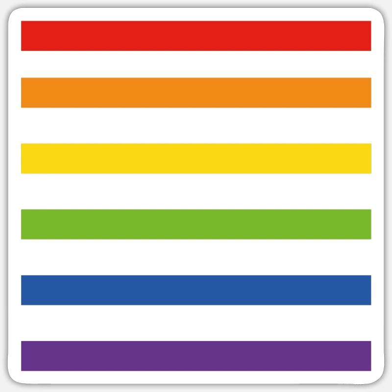 Drapeau arc-en-ciel - Sticker taille S (10 x 10 cm) - blanc mat