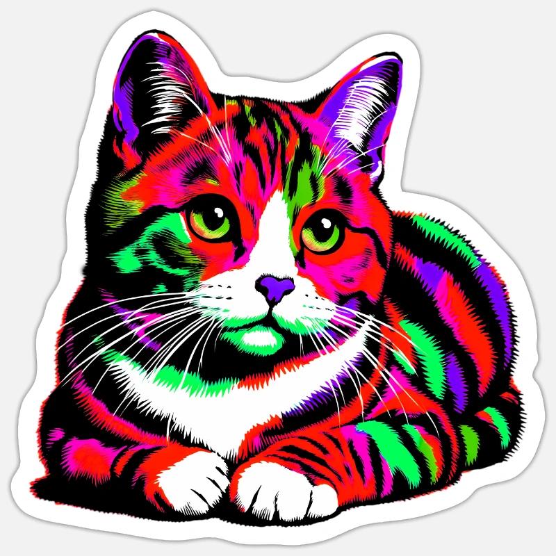 Cat - Sticker size S (10 x 10 cm) - white matte