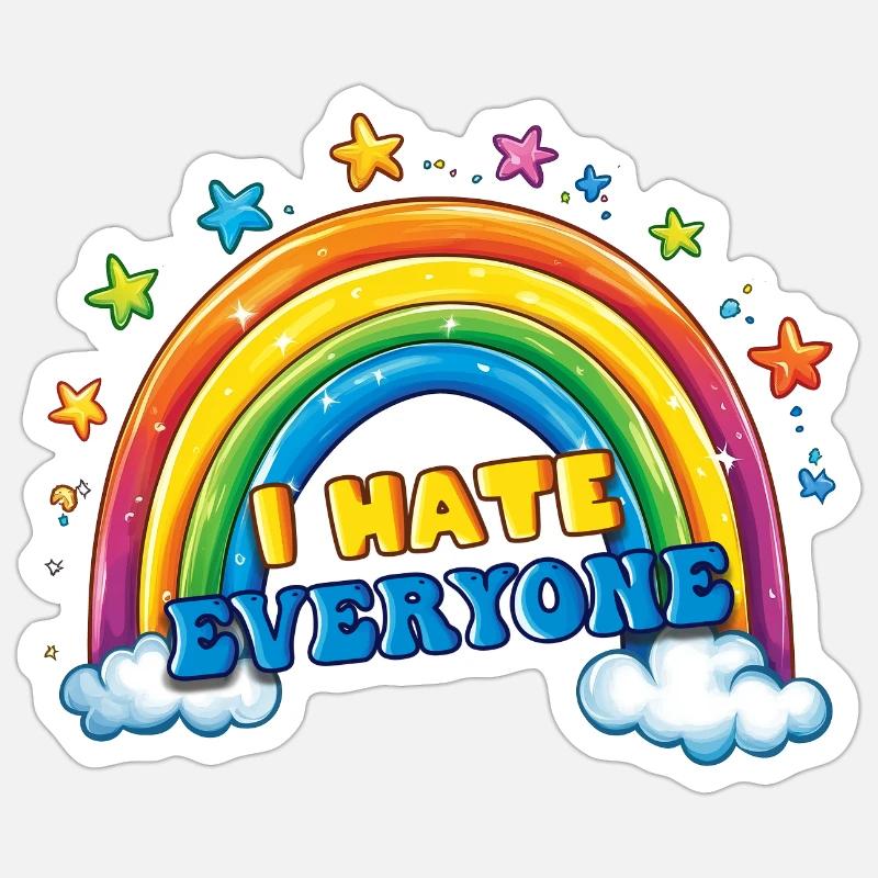 I hate eevryone - Sticker size S (10 x 10 cm) - white matte