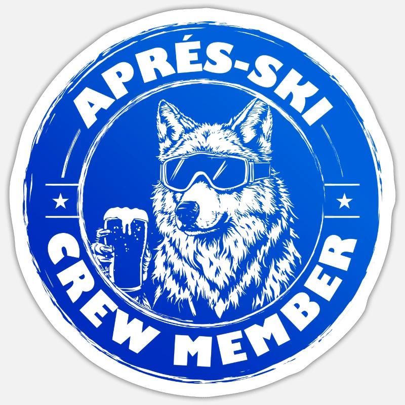 L’équipe d’après-ski Wolf dit - Sticker taille S (10 x 10 cm) - blanc mat