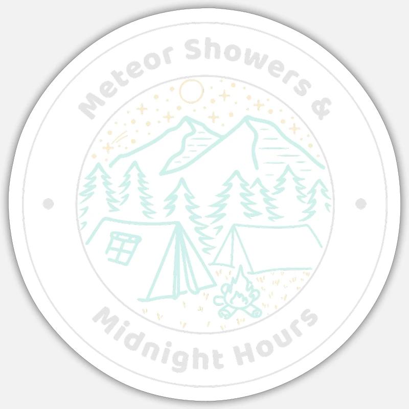 Meteoritenschauer & Mitternachtsstunden - Sticker Größe S (10 x 10 cm) - Mattweiß
