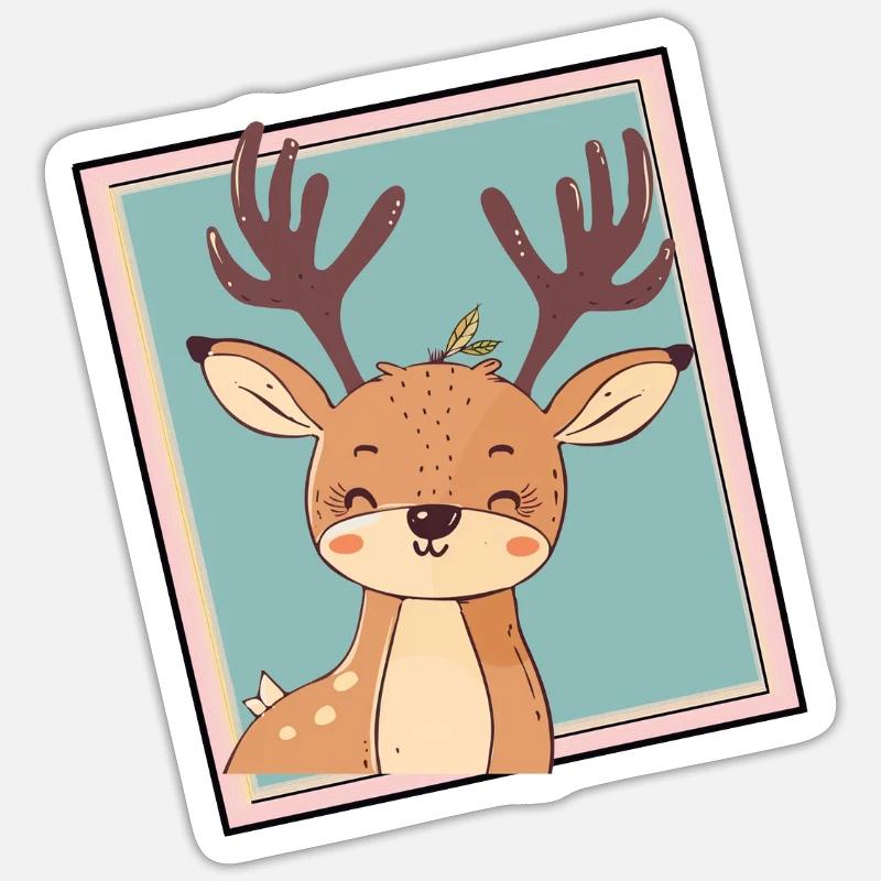 Deer Moose - Sticker size S (10 x 10 cm) - white matte
