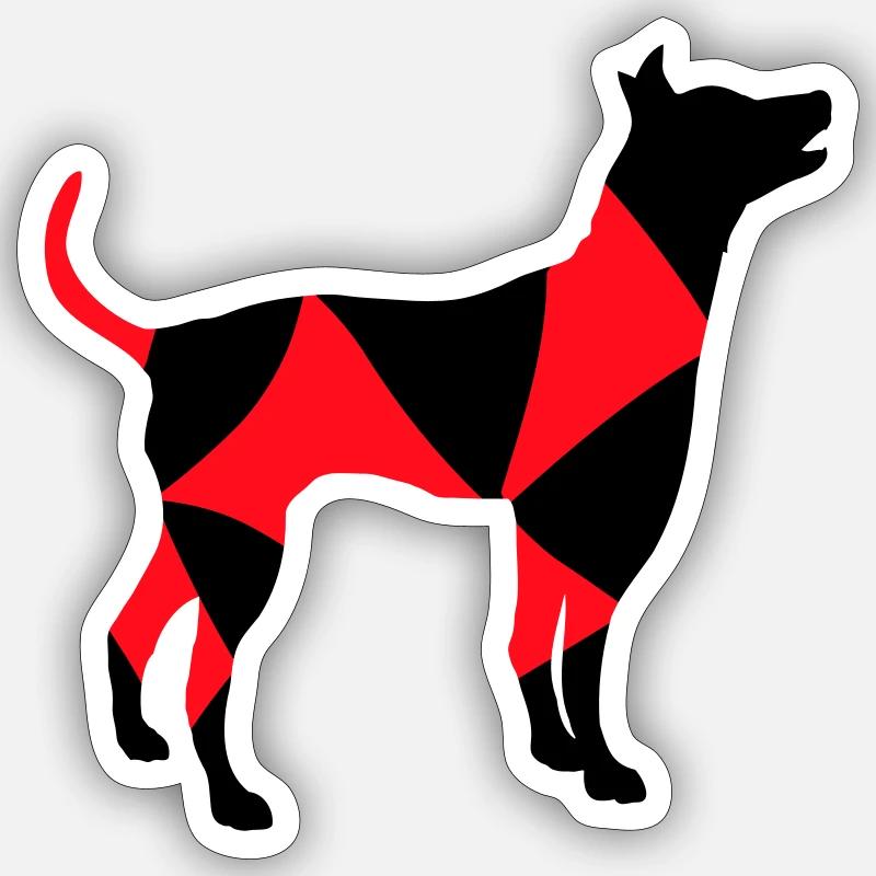 Big Dog Silhouette Cool Pattern Sticker size S (10 x 10 cm)