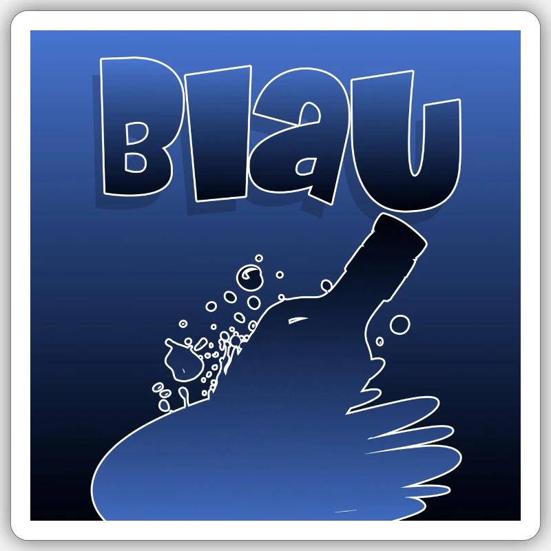 Bleu - Sticker taille S (10 x 10 cm) - blanc mat