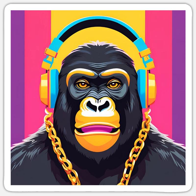 gorilla, primate, monkey Sticker size S (10 x 10 cm)