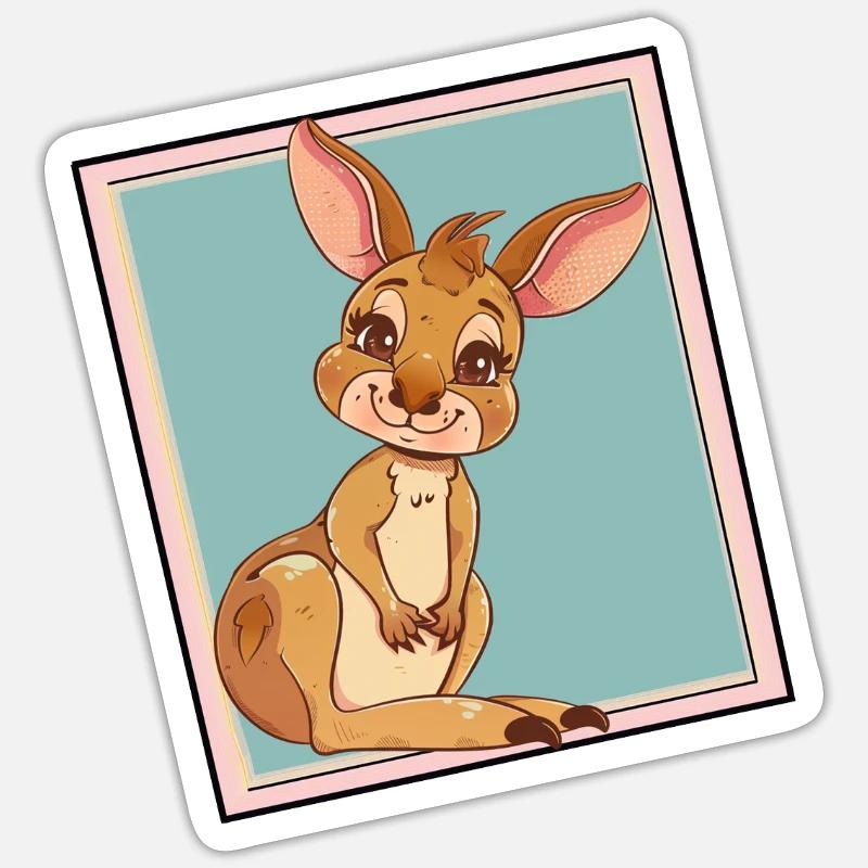Kangaroo Sydney Aussie - Sticker Größe S (10 x 10 cm) - Mattweiß