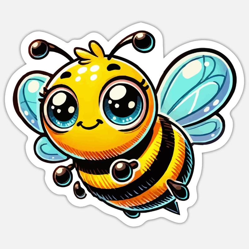 Bee Comic Sticker size S (10 x 10 cm)