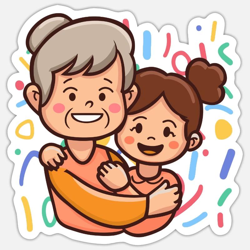 Oma Großmutter Großmama - Sticker Größe S (10 x 10 cm) - Mattweiß