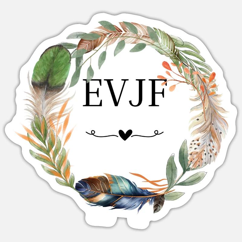 EVJF couronne fleurs boho - Sticker taille S (10 x 10 cm) - blanc mat
