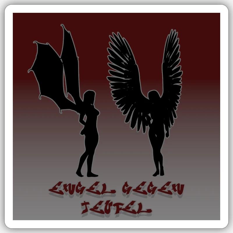 Angel vs. Devil - Sticker size S (10 x 10 cm) - white matte