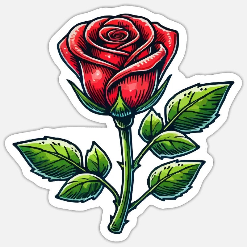rose - Sticker size S (10 x 10 cm) - white matte