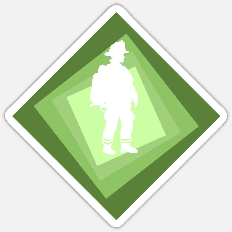 Feu bleu pompiers - Sticker taille S (10 x 10 cm) - blanc mat