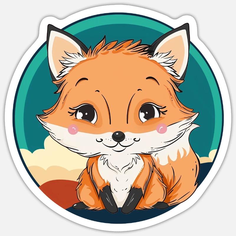 Fuchs Waldbewohner Waldtier - Sticker Größe S (10 x 10 cm) - Mattweiß