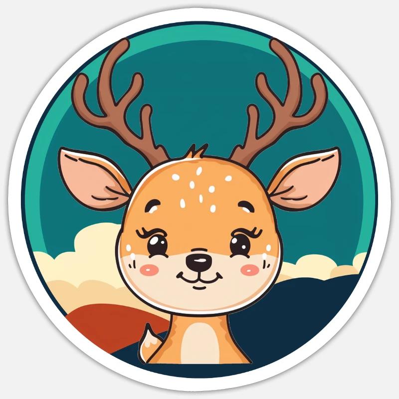 Hirschgeweih Hirsch Wald Sticker Größe S (10 x 10 cm)